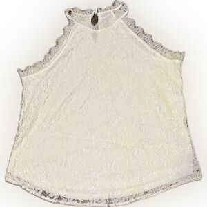 Berryou All White Lace Halter Blouse NWOT size 2Xl